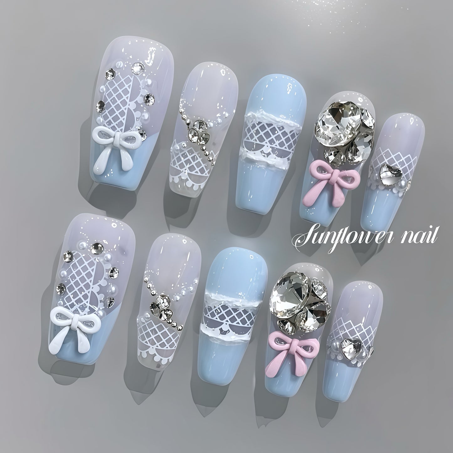ZX-1847-CA-Shiny Diamonds Nails