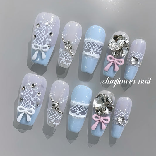 ZX-1847-CA-Shiny Diamonds Nails