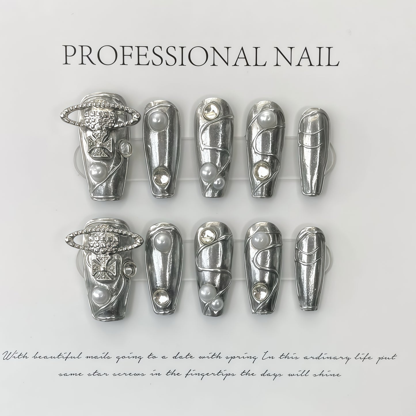 ZX-648-AM-Shiny Diamonds Nails