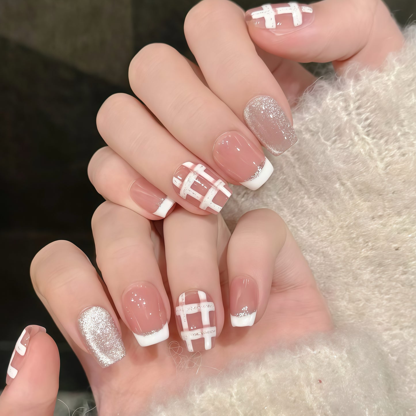 ZX-2386-CA-Shiny Diamonds Nails