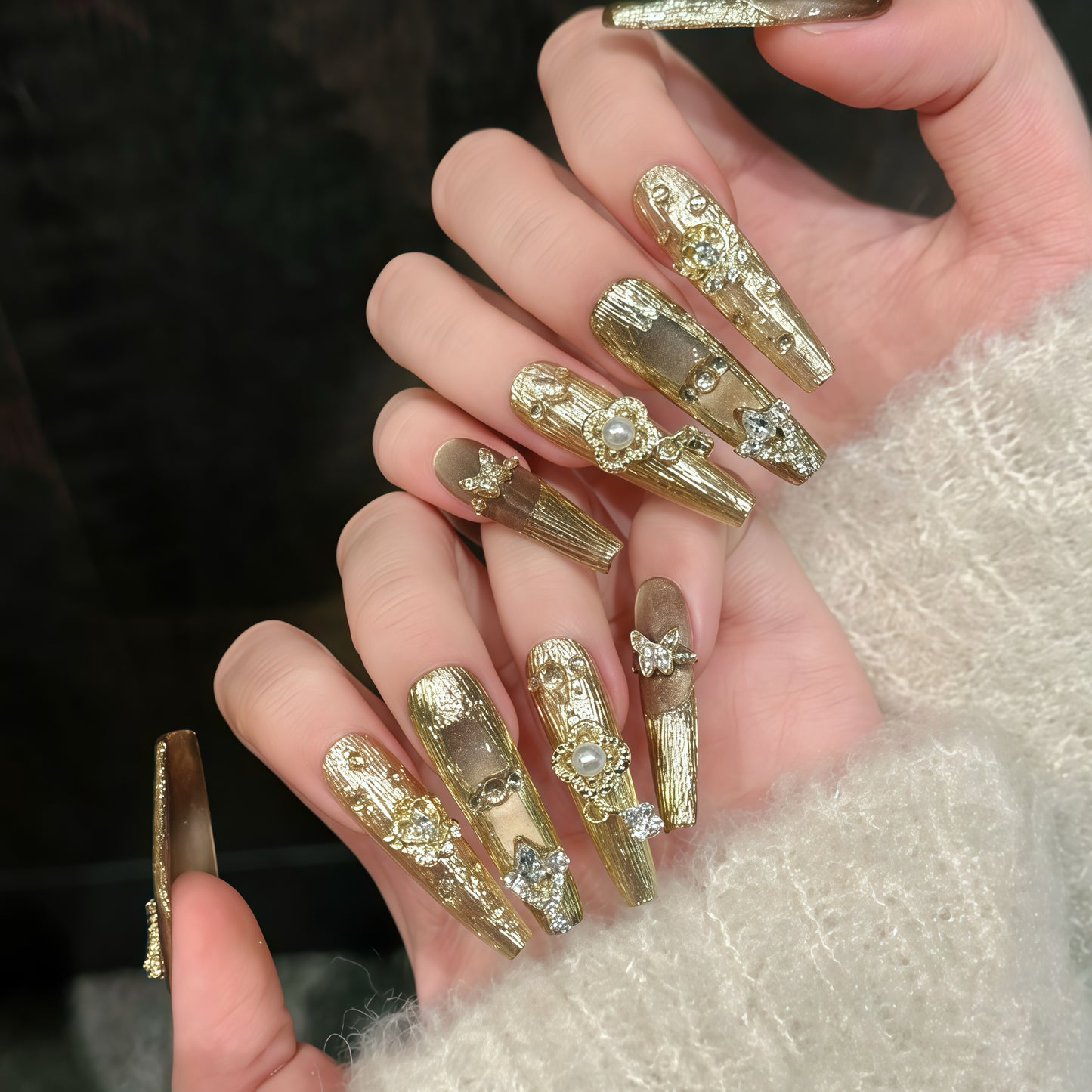 ZX-2780-AM-Shiny Diamonds Nails