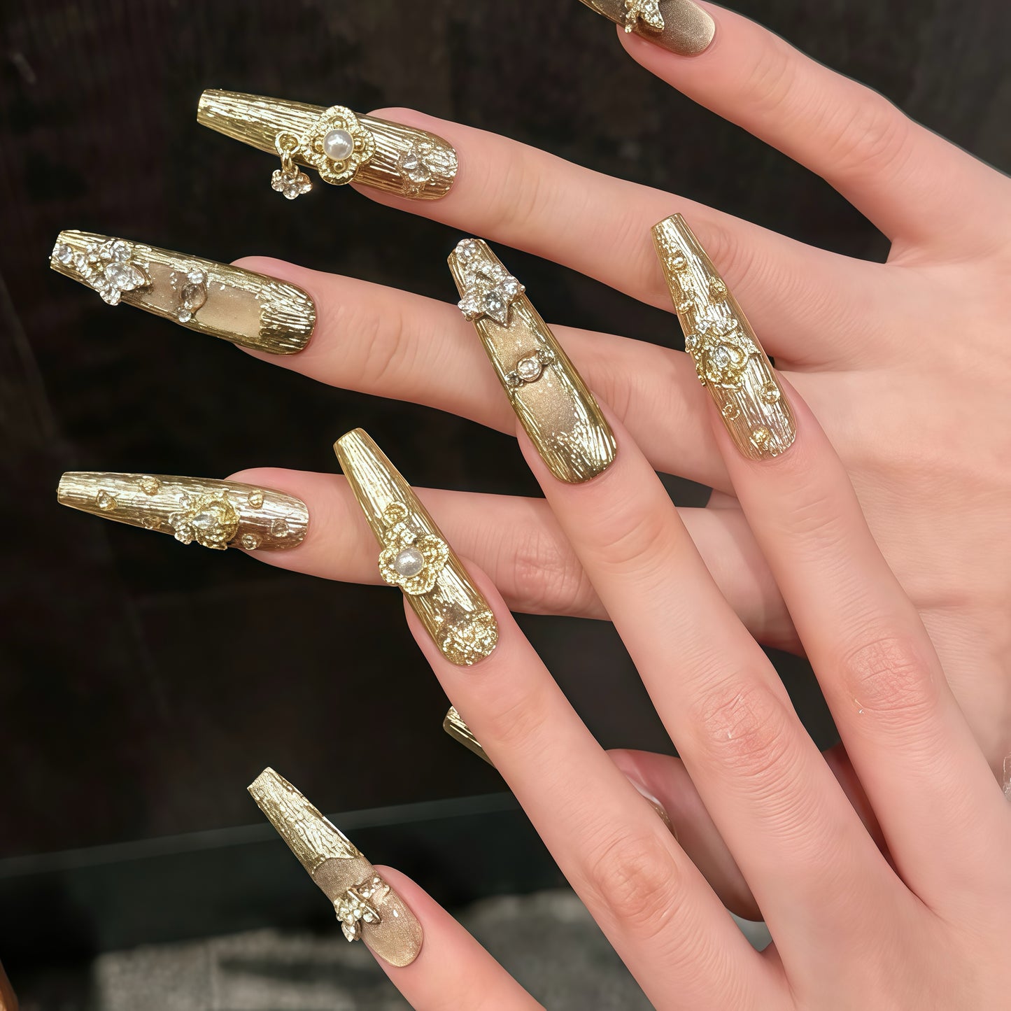 ZX-2780-AM-Shiny Diamonds Nails