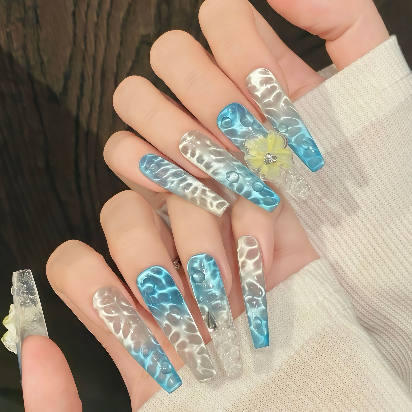 ZX-387-AM-Shiny Diamonds Nails