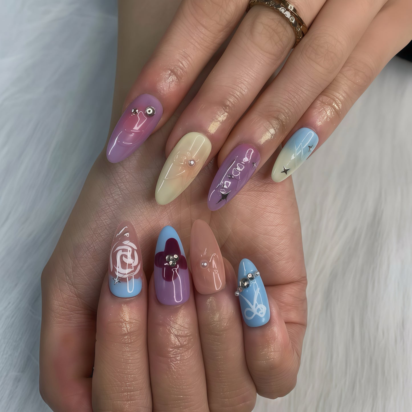 ZX-1826-CA-Shiny Diamonds Nails