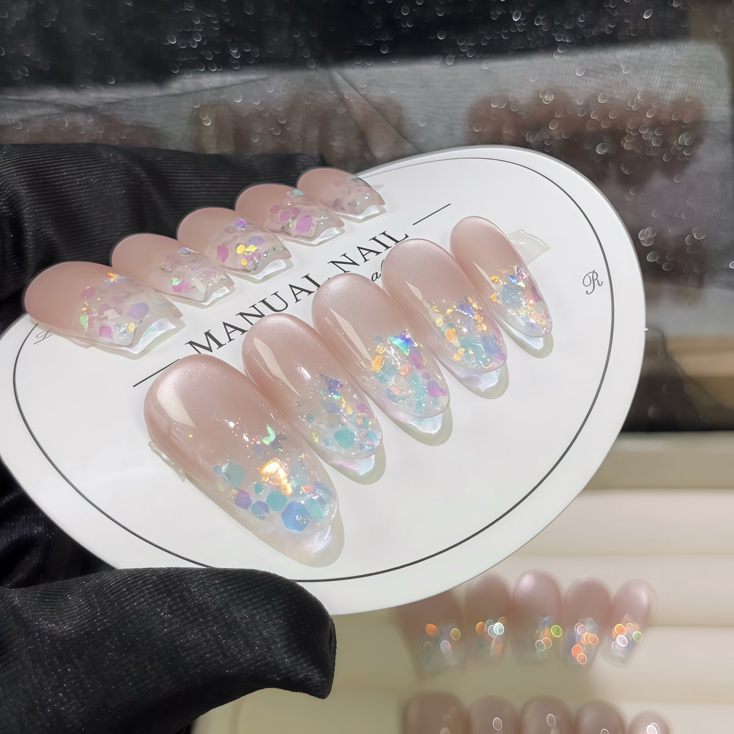 ZX-1796-CA-Shiny Diamonds Nails