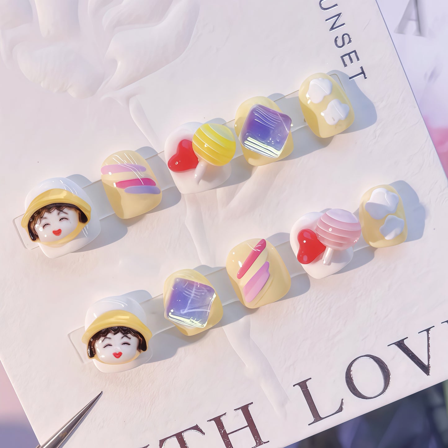 ZX-C20-CA-Shiny Diamonds Nails