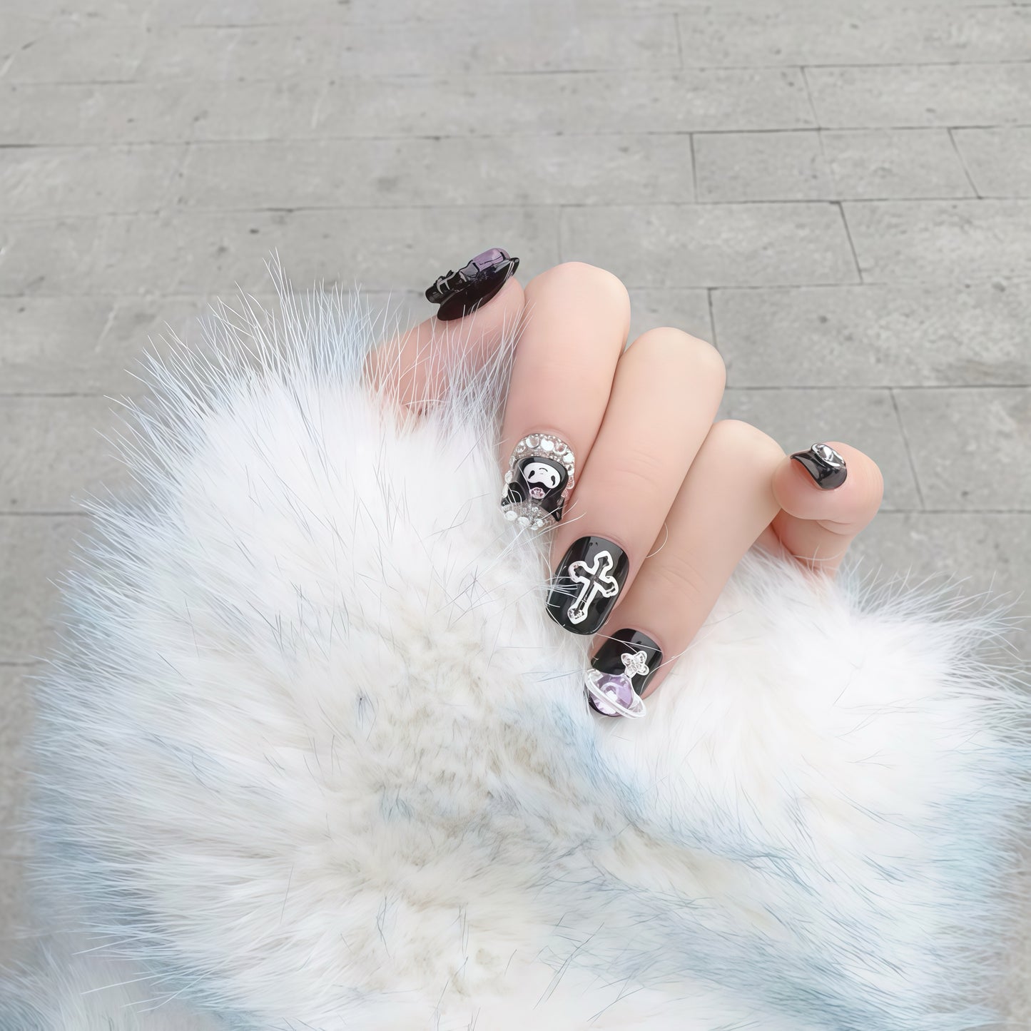 ZX-937-CA-Shiny Diamonds Nails