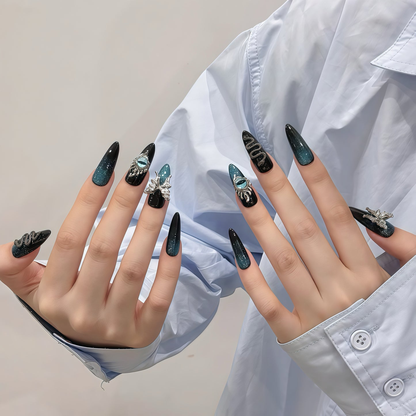 ZX-1919-AM-Shiny Diamonds Nails