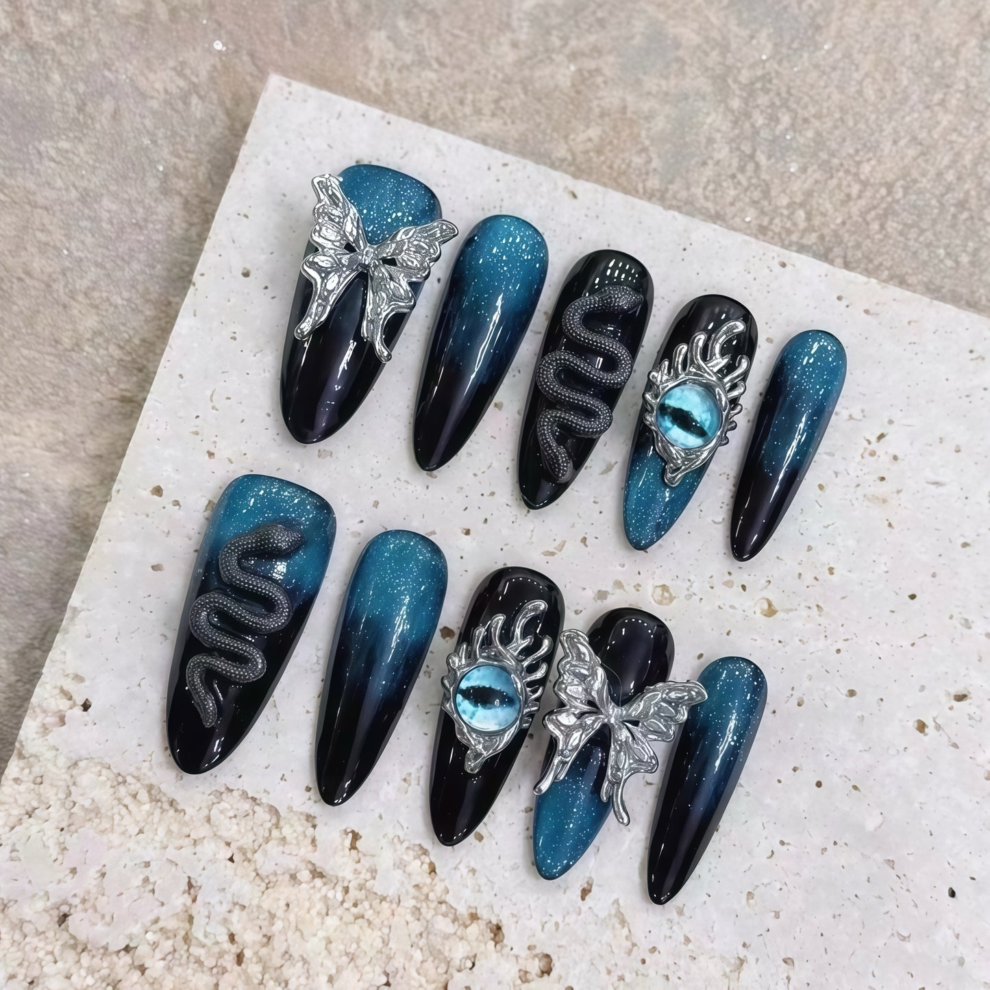 ZX-1919-AM-Shiny Diamonds Nails