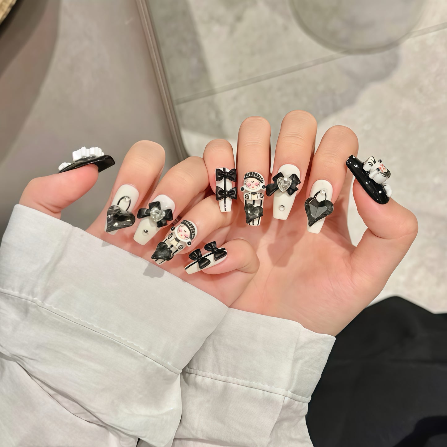 ZX-2363-CA-Shiny Diamonds Nails