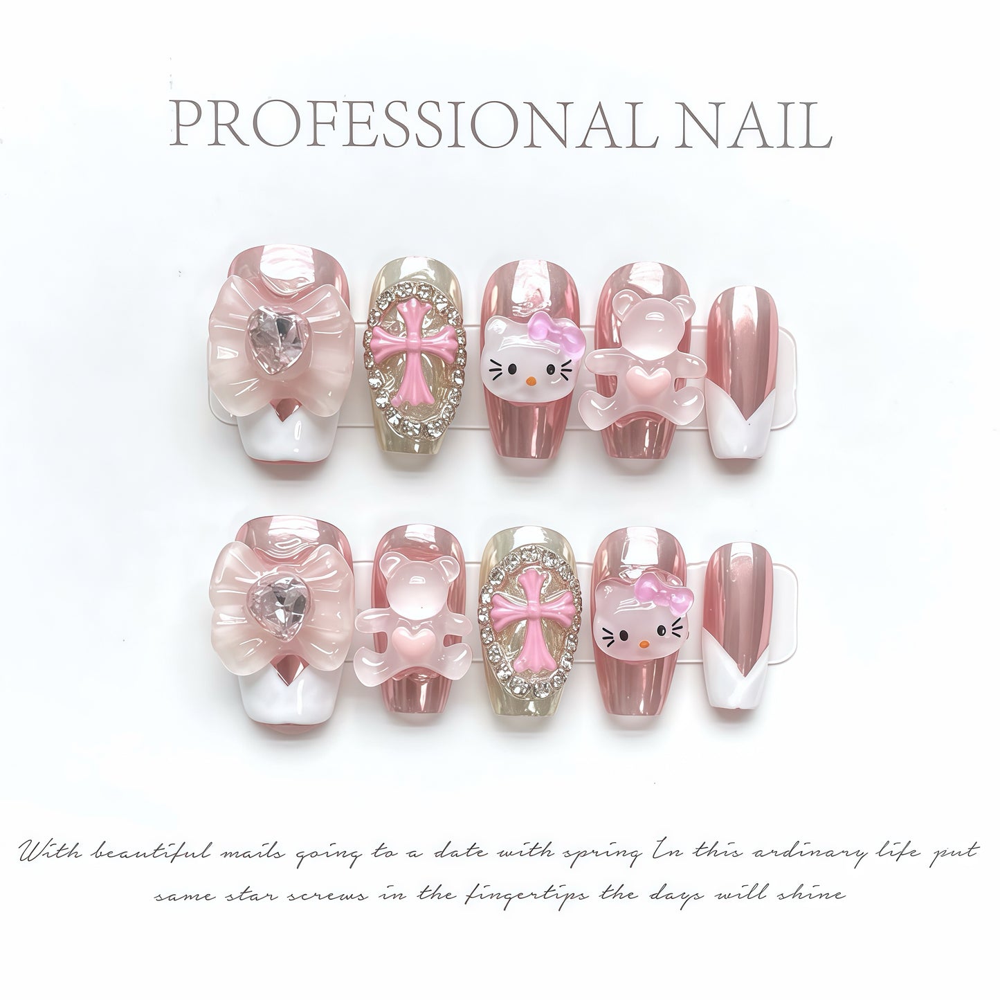 ZX-834-CA-Shiny Diamonds Nails