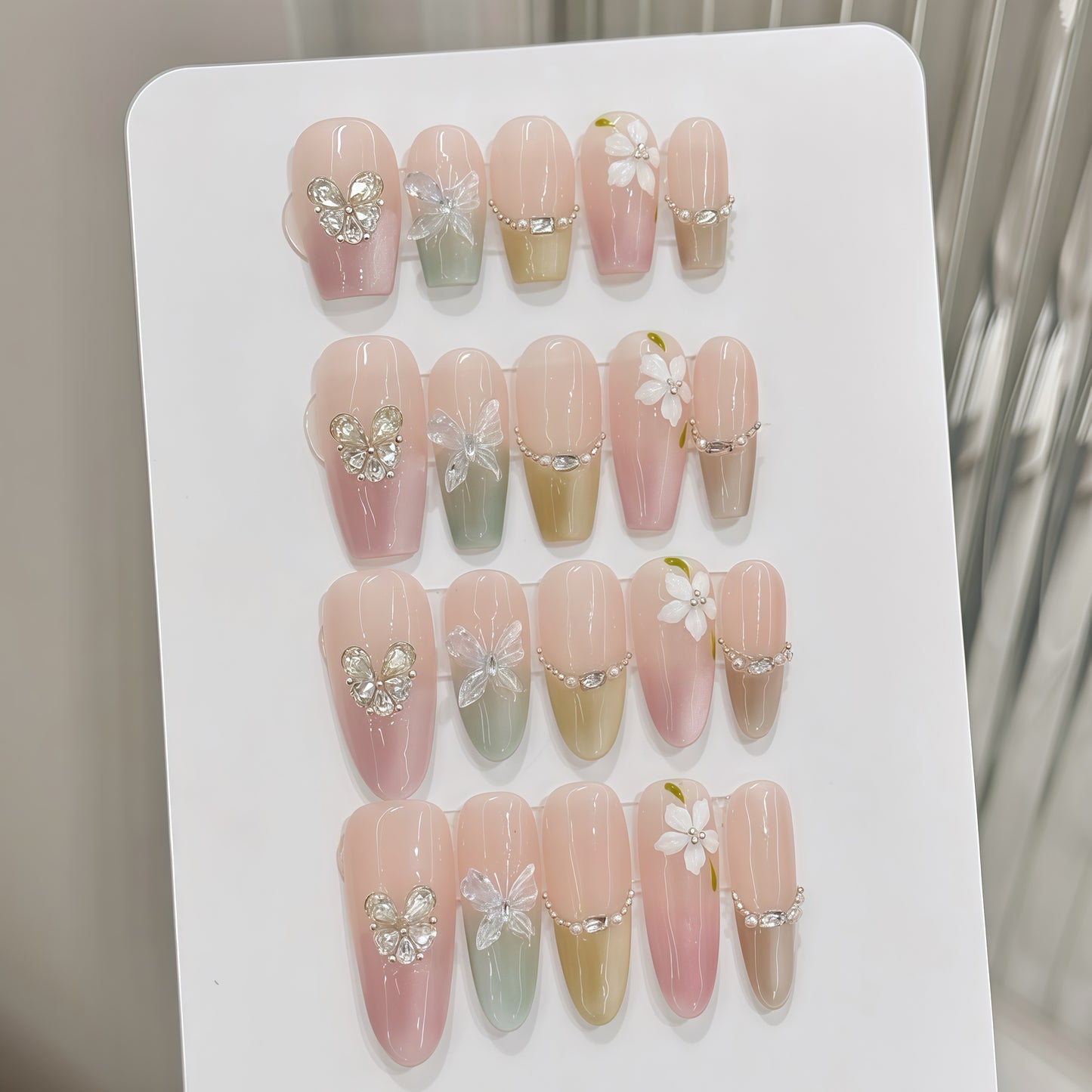 ZX-254-CA-Shiny Diamonds Nails