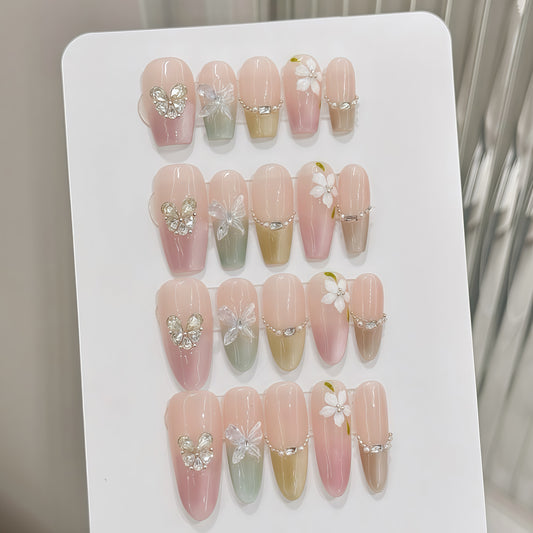 ZX-254-CA-Shiny Diamonds Nails