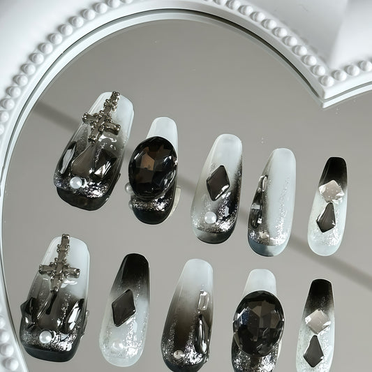 ZX-882-AM-Shiny Diamonds Nails