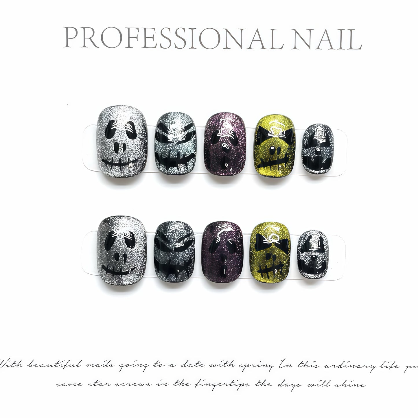 ZX-2054-CA-Shiny Diamonds Nails