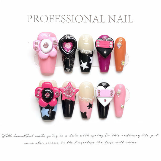 ZX-1395-CA-Shiny Diamonds Nails