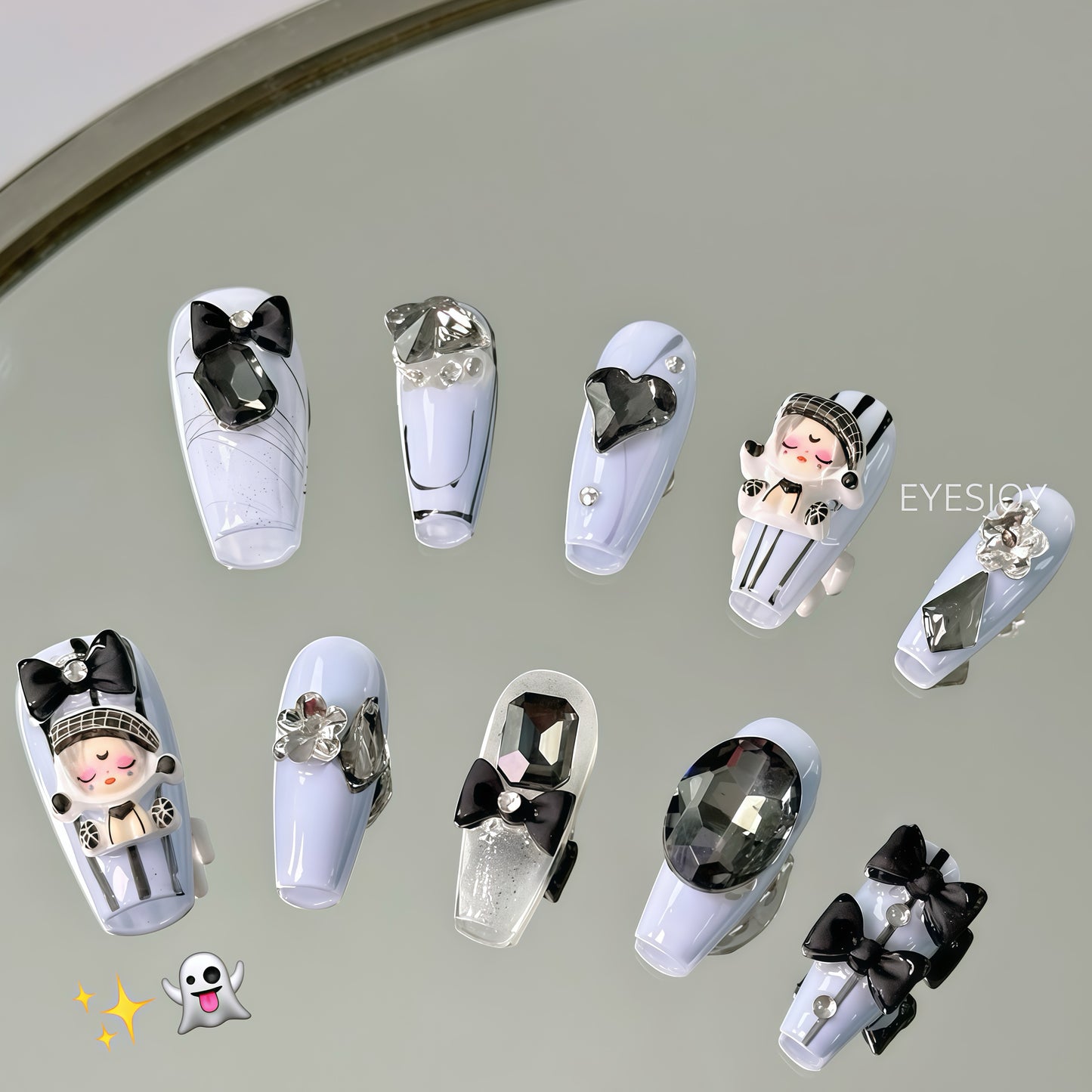 ZX-1122-CA-Shiny Diamonds Nails