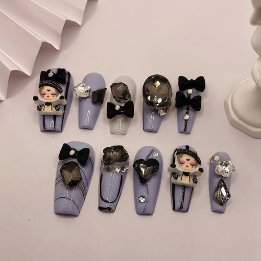 ZX-1122-CA-Shiny Diamonds Nails