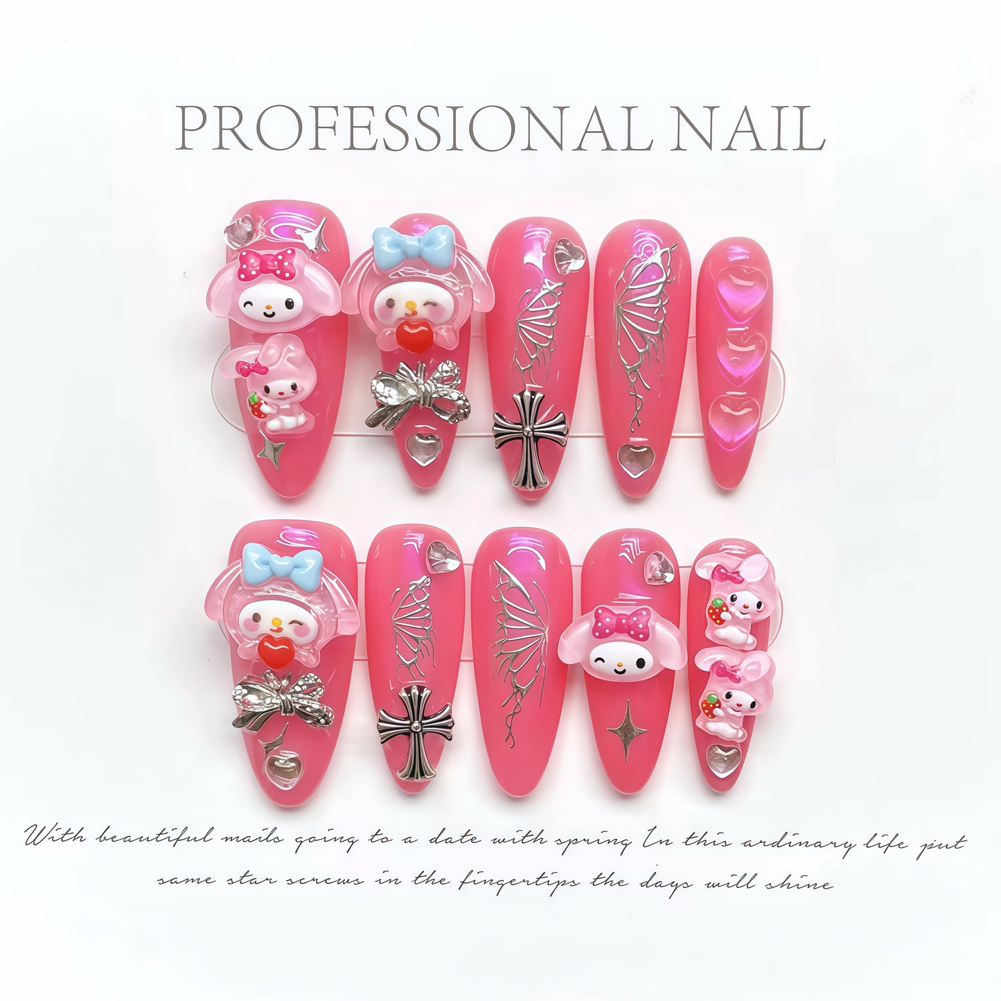 ZX-1137-CA-Shiny Diamonds Nails