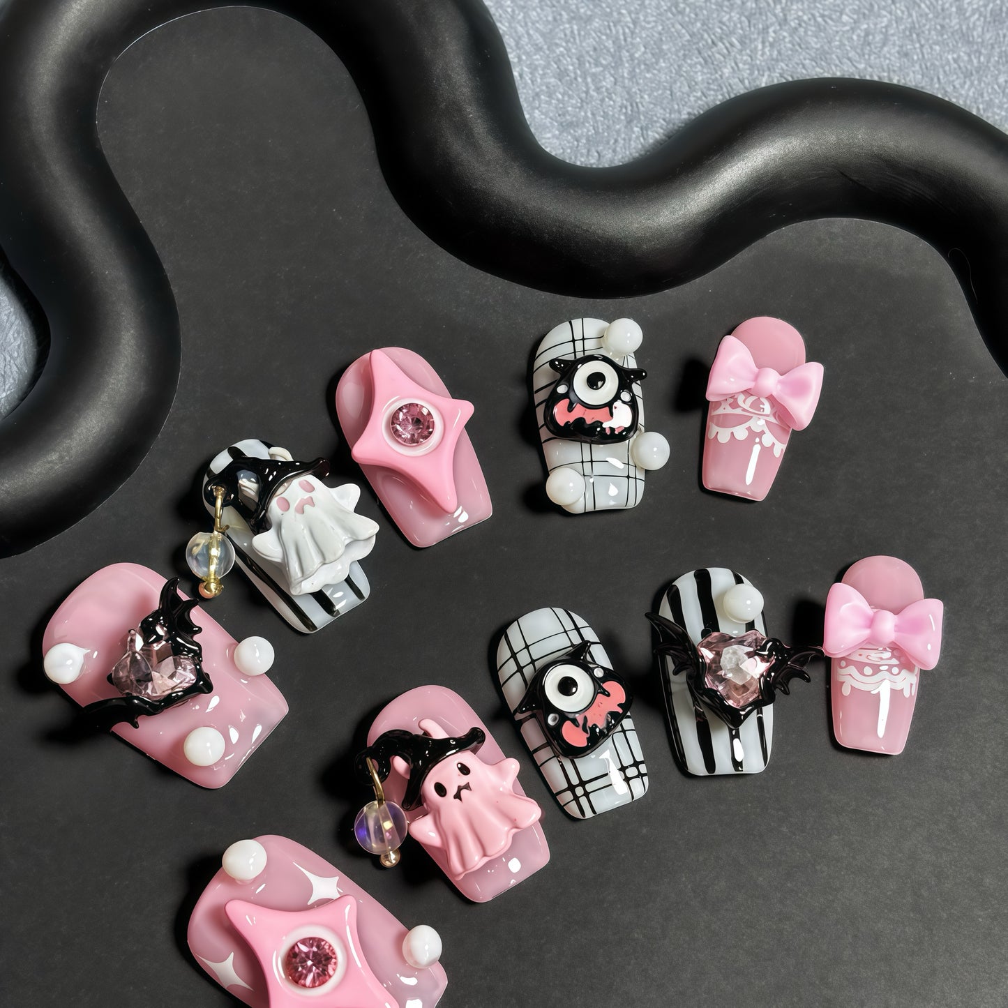 ZX-2377-CA-Shiny Diamonds Nails