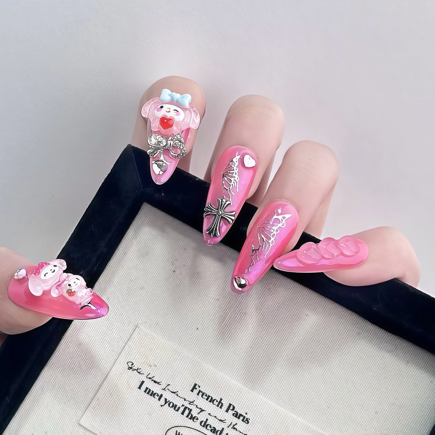 ZX-1137-CA-Shiny Diamonds Nails