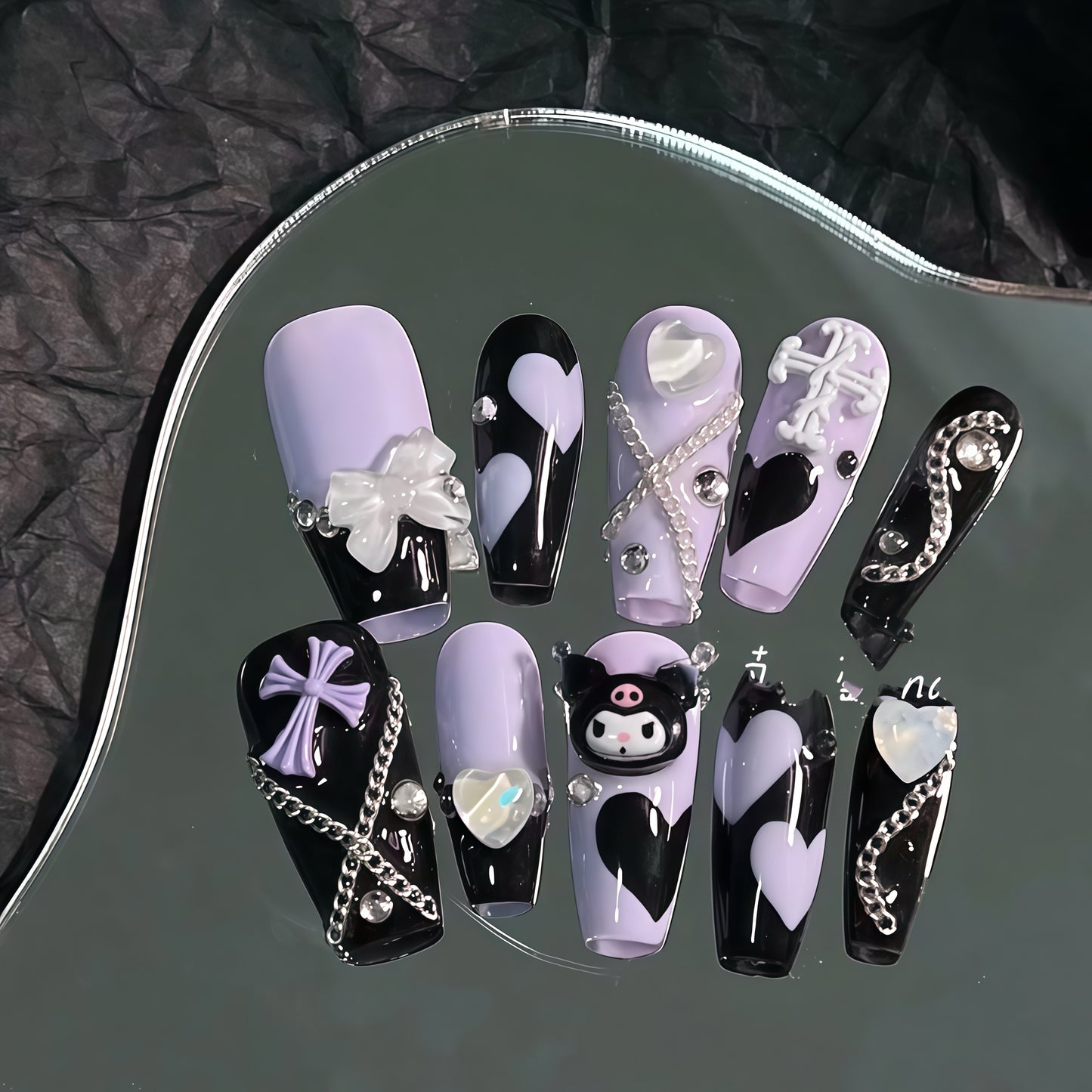 ZX-969-CA-Shiny Diamonds Nails